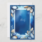 blauwe kustvibe bruiloft veilig de datum Uitnodigi Kaart (Achterkant)