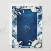 blauwe kustvibe bruiloft veilig de datum Uitnodigi Kaart (Achterkant)