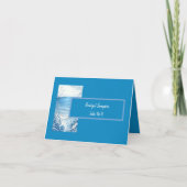 blauwe kustvibe Opgevouwen bedankkaart (Voorkant)