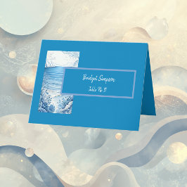 blauwe kustvibe Opgevouwen bedankkaart
