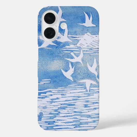 Blauwe kustvogels Moderne Waterverf Art Case-Mate iPhone Case (Achterkant)