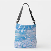 Blauwe kustvogels Moderne Waterverf Art Crossbody Tas (Voorkant)