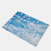 Blauwe kustvogels Moderne Waterverf Art Deurmat (Schuin)