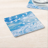 Blauwe kustvogels Moderne Waterverf Art Kartonnen Onderzetters (Schuin)