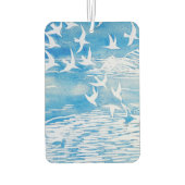 Blauwe kustvogels Moderne Waterverf Art Luchtverfrisser (Achterkant)