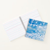 Blauwe kustvogels Moderne Waterverf Art Notitieboek (Binnen)