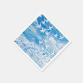 Blauwe kustvogels Moderne Waterverf Art Servet (Hoek)