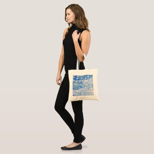 Blauwe kustvogels Moderne Waterverf Art Tote Bag (Voorkant (model))