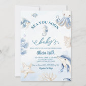 Blauwe Kustzee je binnenkort babyshower Kaart (Voorkant)