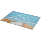 Blauwe kustzeekust Whimsical Ocean Seashells Snijplank (Hoek)