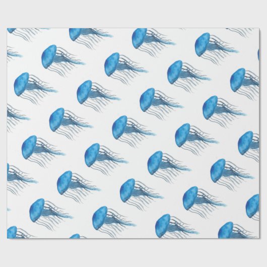 Blauwe kwal cadeaupapier (Vlak)