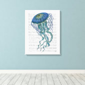 Blauwe kwal canvas afdruk (Insitu (Houten vloer))