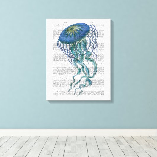 Blauwe kwal canvas afdruk (Insitu (Houten vloer))