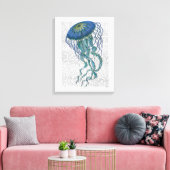 Blauwe kwal canvas afdruk (Insitu (Woonkamer))