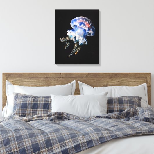 Blauwe kwal Fine Art Canvas Print (Insitu (Slaapkamer))