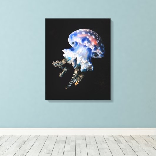 Blauwe kwal Fine Art Canvas Print (Insitu (Houten vloer))