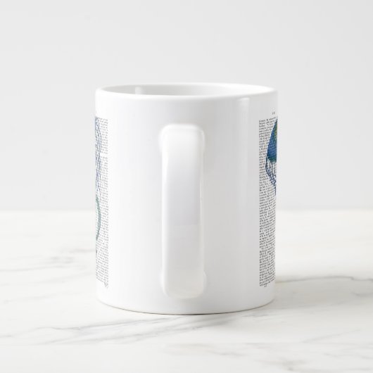 Blauwe kwal grote koffiekop (Achterkant)