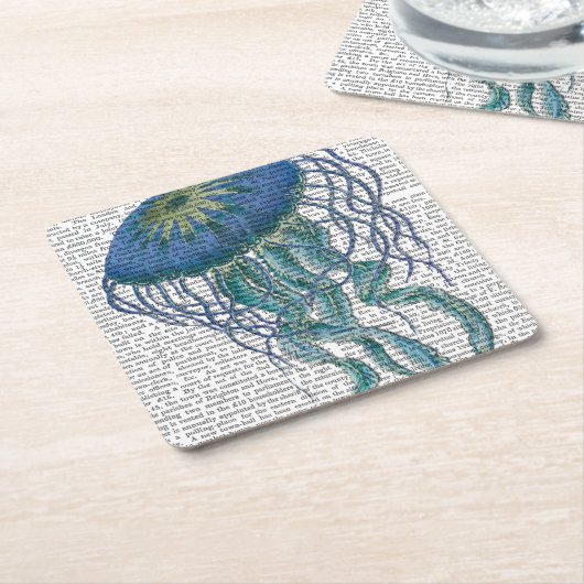 Blauwe kwal kartonnen onderzetters (Schuin)