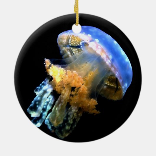 Blauwe kwal keramisch ornament (Achterkant)