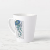 Blauwe kwal latte mok (Linkerhoek)