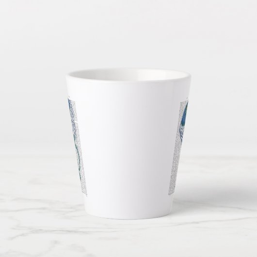 Blauwe kwal latte mok (Voorkant)