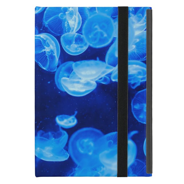 Blauwe kwal onder water iPad mini hoesje (Voorkant Dicht)