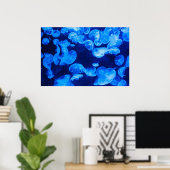 Blauwe kwal onder water poster (Thuiskantoor)