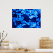 Blauwe kwal onder water poster (Keuken)