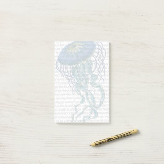 Blauwe kwal post-it® notes (Op bureau)