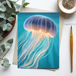 Blauwe kwal | Schilderij van oceandier Briefkaart