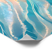 Blauwe kwal | Schilderkunst Oceandier Poster (Hoek)