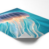 Blauwe kwal | Schilderkunst Oceandier Poster (Hoek)