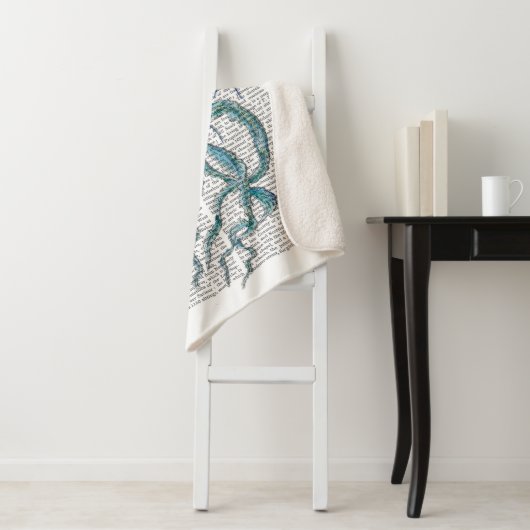 Blauwe kwal sherpa deken (In situ)