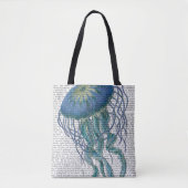 Blauwe kwal tote bag (Voorkant)