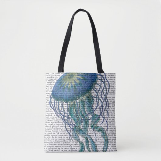 Blauwe kwal tote bag (Voorkant)