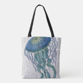 Blauwe kwal tote bag (Achterkant)