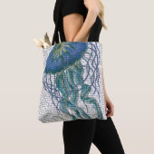 Blauwe kwal tote bag (Dichtbij)