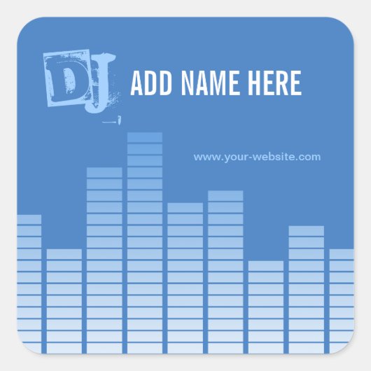 Blauwe kwalificator vierkante sticker (Voorkant)