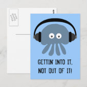 Blauwe kwallen die in het briefkaart van IT terech (Voorkant / Achterkant)