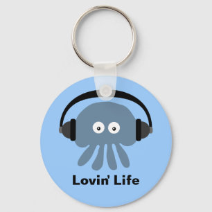 Blauwe kwallen en hoofdtelefoons Lovin' Life sleut Sleutelhanger