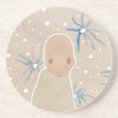 Blauwe kwallen onderzetter (Voorkant)