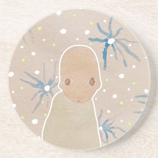 Blauwe kwallen onderzetter (Voorkant)