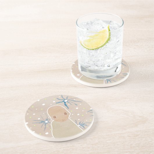 Blauwe kwallen onderzetter (Zijkant)