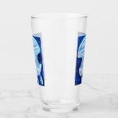 Blauwe kwallen schilderen glas (Links)