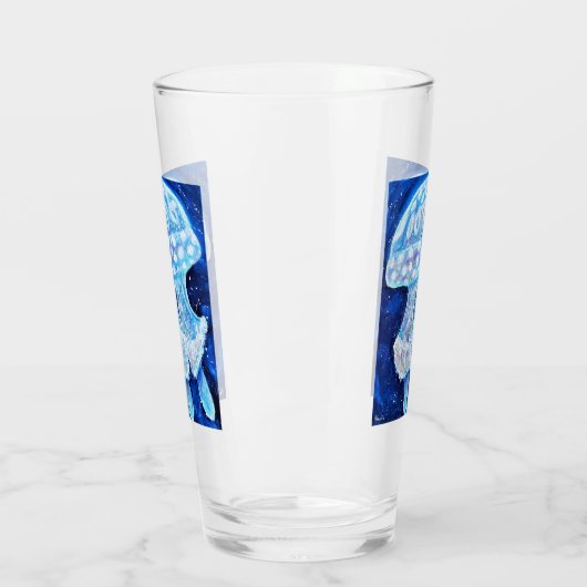 Blauwe kwallen schilderen glas (Links)