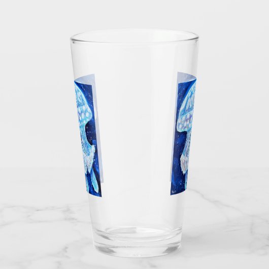 Blauwe kwallen schilderen glas (Rechts)