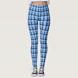 Blauwe kwallen schilderen leggings