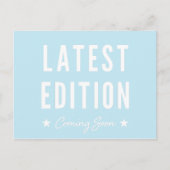 Blauwe laatste editie komt binnekort zwangerschap aankondigingskaart (Voorkant)