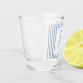Blauwe Laatste Plons Bruidsfeest Shot Glas (Links)