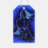 Blauwe Labels Paarden die op de Sterrennacht lopen Cadeaulabel (Achterkant)